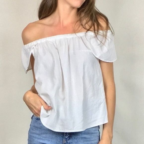 Madewell Tops - MADEWELL White Off The Shoulder Top